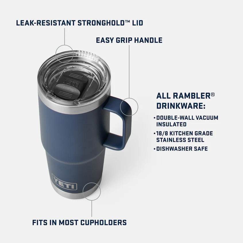 YETI Rambler® 20 oz (591 ml) Travel Mug With Stronghold™ Lid